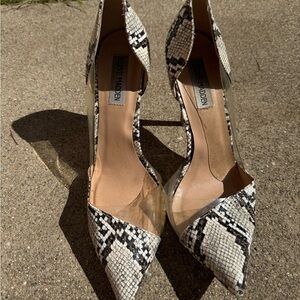 Steve Madden Women's Snakeskin Heels - Black and White
